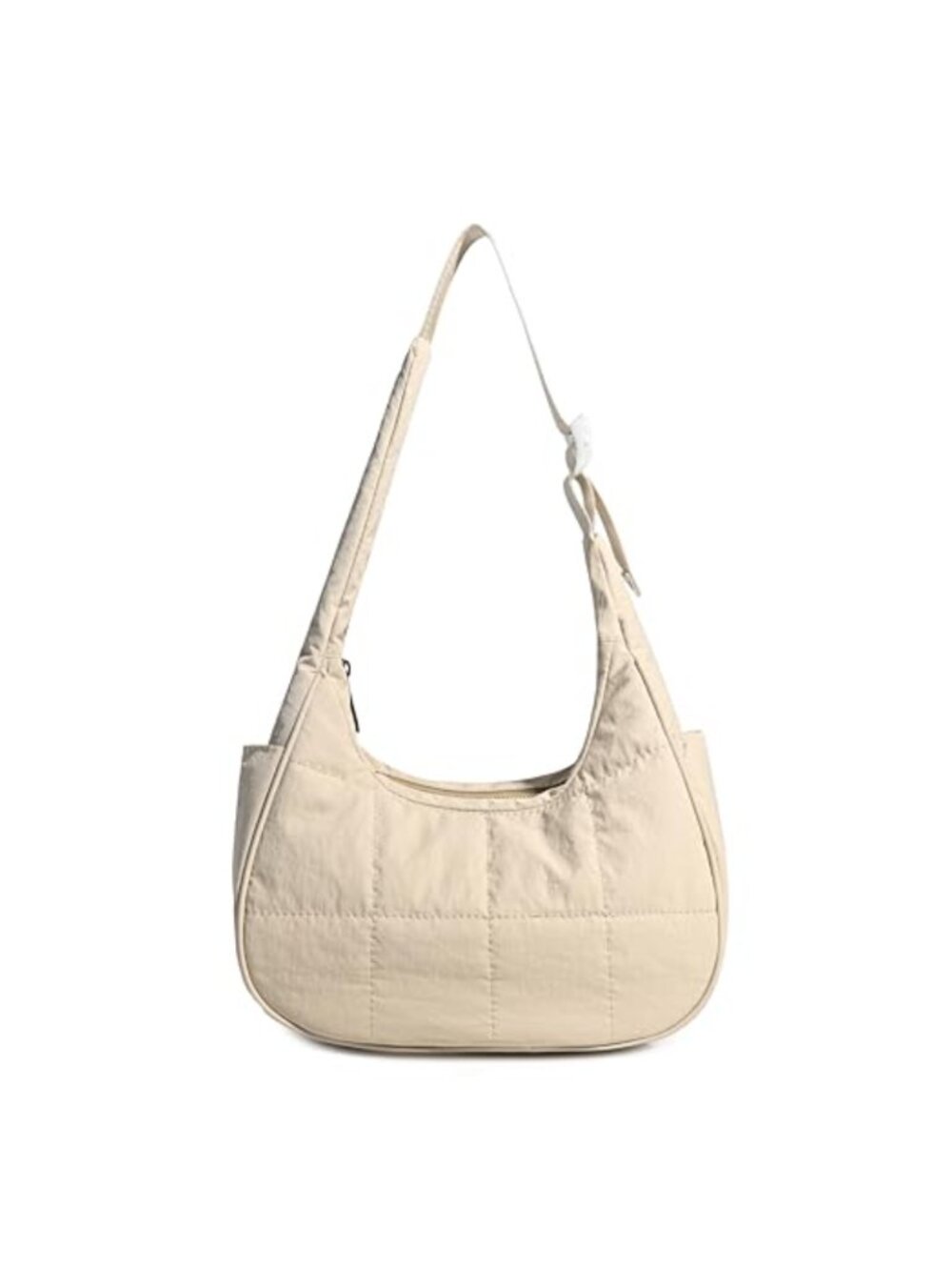 Quilted Puffer Shoulder Bag Nylon Hobo Handbag Adjustable Strap